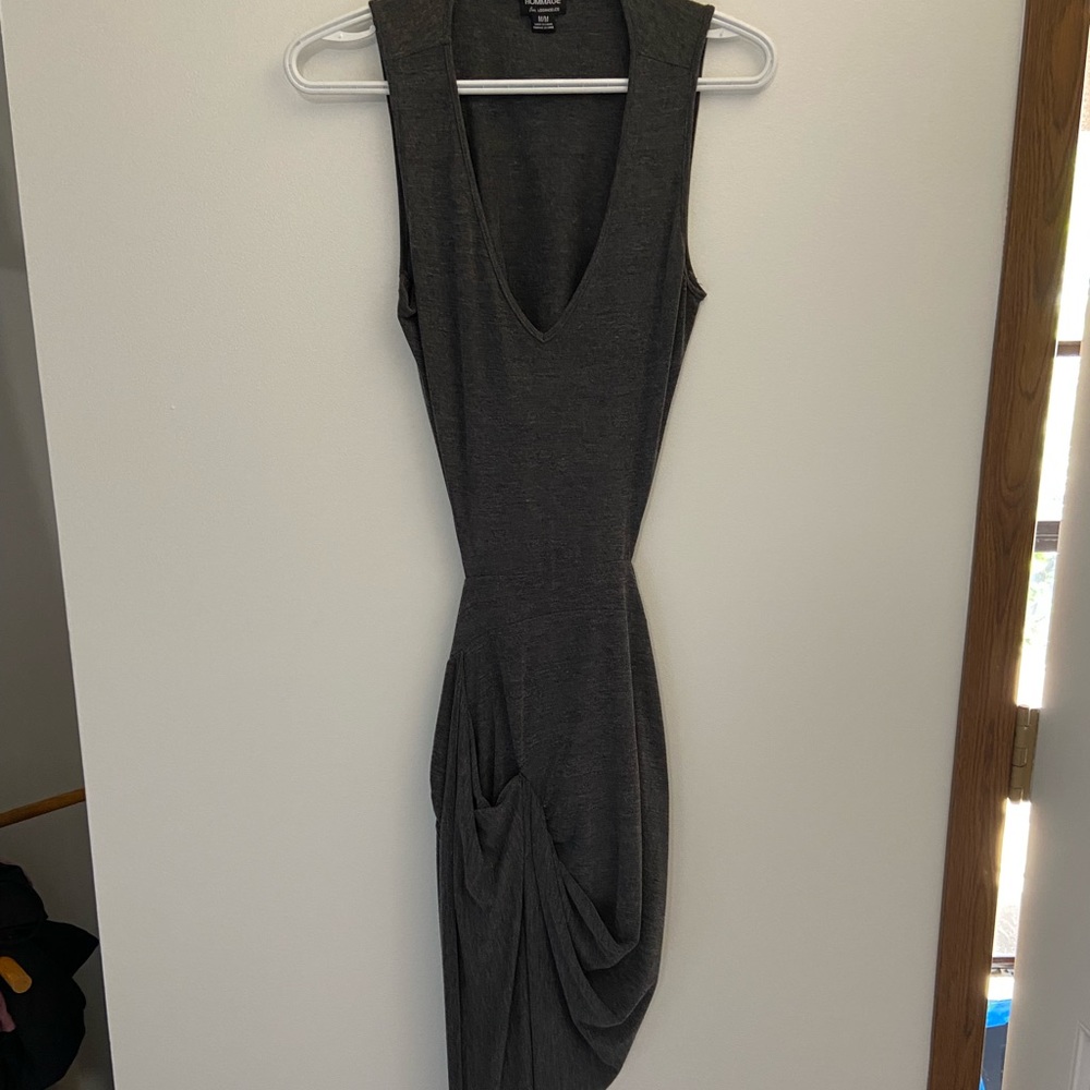 hommage grey cut out tank dress